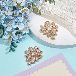 2Pcs Alloy Glass Rhinestone Cabochons&nbsp;FIND-CY0001-75