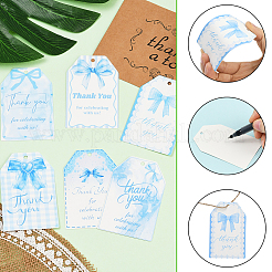 Paper Rectangle with Bowknot Tag&nbsp;DIY-WH20055-033B