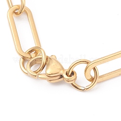 PVD Vacuum Plating 304 Stainless Steel Paperclip Chain Bracelets&nbsp;BJEW-O185-02G
