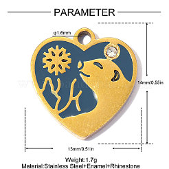 304 Stainless Steel with Steel Blue Enamel Charms&nbsp;SA-OY001-94G