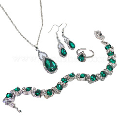 Alloy Rhinestone Glass Jewelry Sets&nbsp;FS-WG78952-01