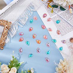 200Pcs Druzy Teardrop Sew on Rhinestone&nbsp;RESI-DC0001-35