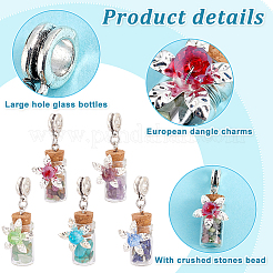 20Pcs Mixed Gemstone European Dangle Charms&nbsp;FIND-PH0020-43