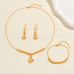 Heart Brass Bracelets & Earrings & Necklaces Sets for Women&nbsp;VB4825