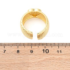 Brass Micro Pave Clear Cubic Zirconia Cuff Rings&nbsp;RJEW-U047-18G
