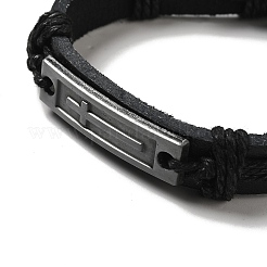 Alloy Rectangle with Cross Link Bracelet&nbsp;BJEW-C037-01A