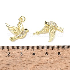 Brass Micro Pave Black Cubic Zirconia Pendants&nbsp;CU-CBA6305-03G