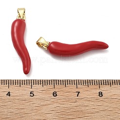 Brass Enamel Pendants&nbsp;KK-U060-31G-01