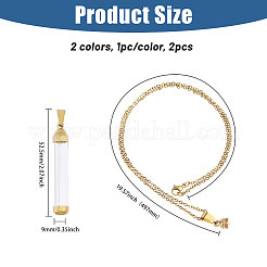 2Pcs 2 Colors Stainless Steel Cable Chain Necklaces&nbsp;NJEW-CA0001-23A