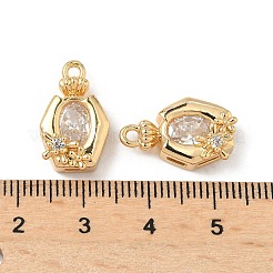 Brass Micro Pave Cubic Zirconia Pendants&nbsp;KK-S531-06G-B