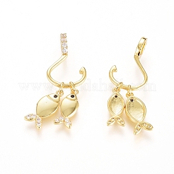 Brass Micro Pave Cubic Zirconia Pendants&nbsp;ZIRC-G166-28G