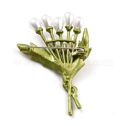 Bouquet Alloy Brooch with Resin Pearl&nbsp;JEWB-O009-14