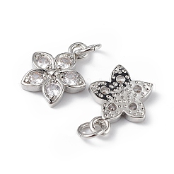 Rack Plating Brass Micro Pave Cubic Zirconia Charms&nbsp;KK-F848-13P
