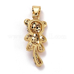 Brass Micro Pave Clear Cubic Zirconia Pendants&nbsp;ZIRC-E165-07G