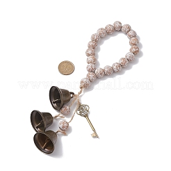 Brass Bell Key Pendant Decorations&nbsp;HJEW-JM04230-03
