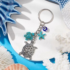 Tibetan Style Alloy Tortoise Keychains&nbsp;KEYC-JKC00964-01