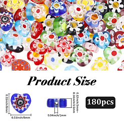 180pcs Handmade Millefiori Glass Beads&nbsp;LAMP-PA0001-67A
