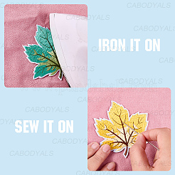 9Pcs Leaf Computerized Embroidery Cloth Iron on/Sew on Patches&nbsp;PATC-WH20006-007