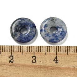 Natural Blue Spot Jasper Donut/Pi Disc Charms&nbsp;G-G142-01H