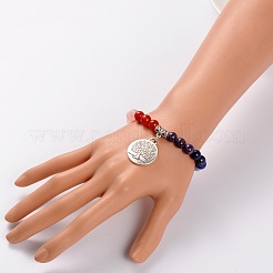 Natural Gemstone Stretch Charm Bracelets&nbsp;BJEW-JB01701