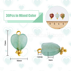 30Pcs 5 Styles Natural & Synthetic Gemstone Charms&nbsp;FIND-DC0002-31