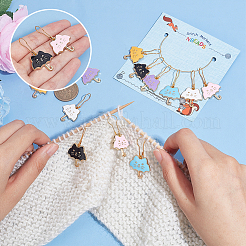 Alloy Enamel Cat Umbrella Pendant Locking Stitch Markers&nbsp;HJEW-PH01882