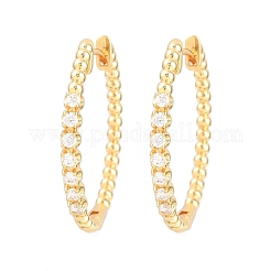 Brass Micro Pave Cubic Zirconia Hoop Earrings&nbsp;EJEW-P346-06G-01