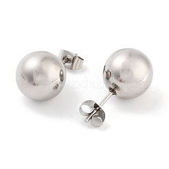 Non-Tarnish Round 316 Surgical Stainless Steel Stud Earrings for Women Men&nbsp;EJEW-Z050-17P