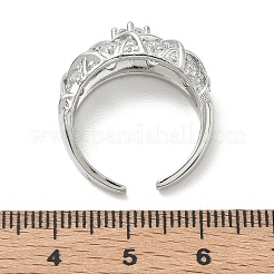 Brass Micro Pave Cubic Zirconia Cuff Open Rings&nbsp;RJEW-C163-24P