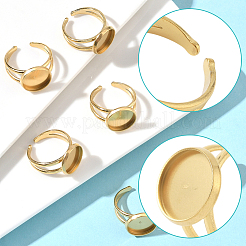 8Pcs 304 Stainless Steel Cuff Ring Settings&nbsp;STAS-BBC0008-13B