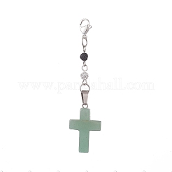 Cross Mixed Gemstone Pandant Decorations&nbsp;HJEW-JM01019
