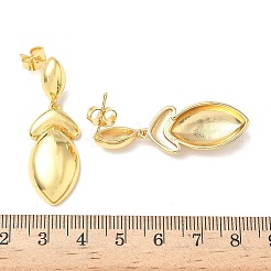 Horse Eye Brass Dangle Stud Earrings&nbsp;EJEW-F389-06G