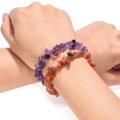 Natural & Synthetic Mixed Stone Chips Stretch Bracelets&nbsp;BJEW-JB01308