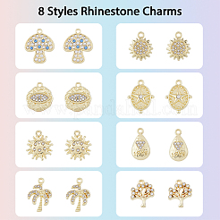 48Pcs 8 Styles Rack Plating Alloy Charms&nbsp;FIND-DC0002-78