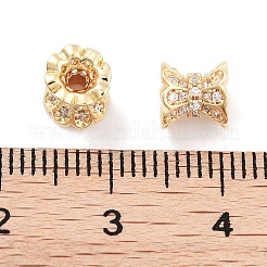 Brass Micro Pave Clear Cubic Zirconia Beads&nbsp;KK-P271-39A-05