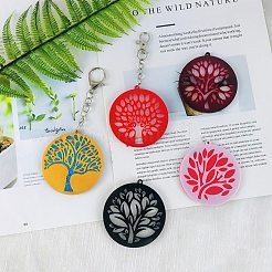 Flat Round with Tree of Life Pendant Silicone Molds&nbsp;DIY-L071-04