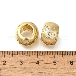 Brass Micro Pave Cubic Zirconia Beads&nbsp;KK-Z086-18G