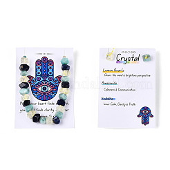 Natural Sodalite & Flower Amazonite & Lemon Quartz Beads Strands&nbsp;G-N358-01A-06