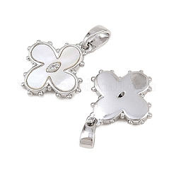 Brass Micro Pave Cubic Zirconia Pendants&nbsp;KK-H538-07P