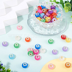 60Pcs 12 Colors Luminous Acrylic European Beads&nbsp;LACR-TA0001-06