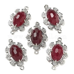 Natural Mixed stone Faceted Oval Connector Charms&nbsp;G-G181-06P