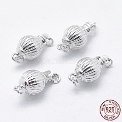 Anti-Tarnish Rhodium Plated 925 Sterling Silver Box Clasps&nbsp;STER-F037-012P
