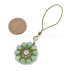 Cat Eye Flower Pendant Decorations&nbsp;HJEW-TA00419-04