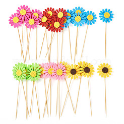 Wood with Paper Cake Toppers&nbsp;AJEW-TAC0035-11A