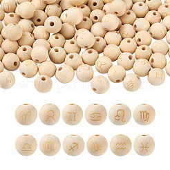 120Pcs 12 Styles Unfinished Natural Wood European Beads&nbsp;WOOD-CD0001-09