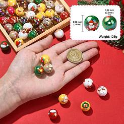 50Pcs Christmas Theme Printed Opaque Acrylic Beads&nbsp;OACR-CJ0002-20