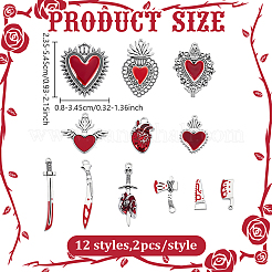 24Pcs 12 Styles Alloy Enamel Pendants&nbsp;FIND-HY0004-69