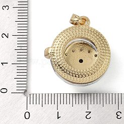 Brass Micro Pave Cubic Zirconia with Glass Pendents&nbsp;KK-Q815-06G
