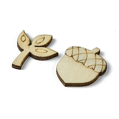 100Pcs Wood Cabochons&nbsp;WOOD-G020-08