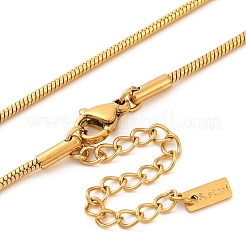 Ion Plating(IP) 304 Stainless Steel Heart Pendant Round Snake Chain Necklaces for Women&nbsp;NJEW-G142-04G